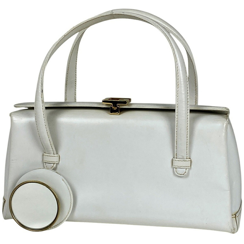 Gucci logo handbag leather white